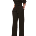 Stylish One-shoulder Black Polyester One-piece Jumpsuits(With Belt)