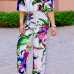 Stylish Printed White Milk Fiber One-piece Jumpsuits