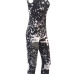 Stylish U-shaped Neck Sleeveless Printed Broken Holes Qmilch One-piece Skinny Jumpsuits