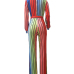 Stylish V Neck Striped Polyester One-piece Jumpsuits