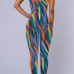 Trendy Round Neck Sleeveless Digital Printing Polyester One-piece Jumpsuits