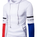  Fashionable Hooded Collar Patchwork White Cotton Blends Hoodies