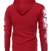  Fashionable Hooded Collar Striped Red Cotton Blends Hoodie