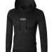  Leisure Hooded collar Letters Printed Black Cotton Blends Hoodies