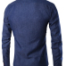  Stylish Turndown Collar Long Sleeves Deep Blue Denim Shirts