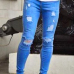  Trendy Broken Holes Light Blue Denim Pants