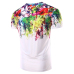 Casual Round Neck Short Sleeves Printed Cotton Blends T-shirt