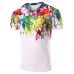 Casual Round Neck Short Sleeves Printed Cotton Blends T-shirt