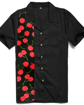 Large cherry shirt with black background #94959