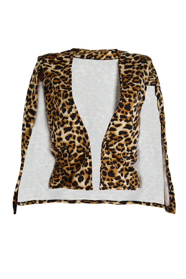  Stylish Leopard Print Polyester Blazer