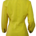  Stylish Turndown Collar Single Button Yellow Polyester Blazer