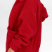  Casual Turndown Collar Long Sleeves Red Polyester Coat