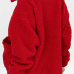  Casual Turndown Collar Long Sleeves Red Polyester Coat