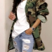  Casual Turndown Collar Single Breasted Camo Cotton Blends Coat(Without Belt)