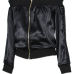  Euramerican Dew Shoulder Zipper Design Black Polyester Coat