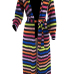  Euramerican Long Sleeves Striped Patchwork Chiffon Long Coat(Only The Coat)