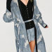  Euramerican Printed Polyester Long Coat