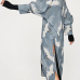  Euramerican Printed Polyester Long Coat