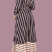  Euramerican Turndown Collar Striped Patchwork Black Cotton Blends Coat