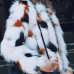  Euramerican V Neck Fur Design Coat