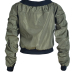  Fashion Round Neck Zipper Design Green Polyester Jacket