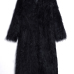  Fashionable V Neck Long Sleeves Black Faux Fur Long Coat