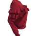  Leisure Round Neck Falbala Design Wine Red Velvet Zipped Coat