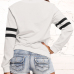  Leisure Round Neck Zipper Design White Cotton Coat