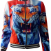  Polyester Mandarin Collar Long Sleeve zipper Regular Coat&Jacket