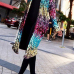  Stylish V Neck Long Sleeves Sequined Decorative Polyester Long Coat