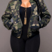  Trendy Round Neck Camouflage Printed Polyester Jacket