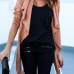  Trendy Turndown Collar Asymmetrical Pink Blending Coat