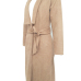  Trendy Turndown Collar Lace-up Apricot Polyester Long Coat