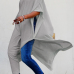  Trendy Turtleneck Half Sleeves Grey Cotton Blends Long Coat