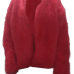  Trendy V Neck Fur Design Red Coat