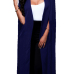  Trendy V Neck Long Sleeves Blue Polyester Long Coat