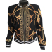 Euramerican Round Neck Printed Polyester Jacket