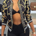 Euramerican Round Neck Printed Polyester Jacket