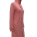 Leisure Hooded Collar Long Sleeves Hollow-out Pink Cotton Long Coat