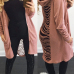 Leisure Hooded Collar Long Sleeves Hollow-out Pink Cotton Long Coat