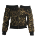 Sexy Bateau Neck Sequins Decoration Gold Polyester Short Coat