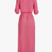 Stylish Half Sleeves See-Through Pink Chiffon Long Coat