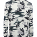 Stylish Round Neck Long Sleeves Camouflage Printed Polyester Coat