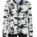 Stylish Round Neck Long Sleeves Camouflage Printed Polyester Coat