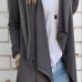 Stylish Turndown Collar Long Sleeves Asymmetrical Cotton Long Coats