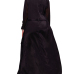 Stylish Turndown Collar Long Sleeves Black Chiffon Long Coat