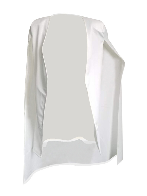 Trendy Long Sleeves Cloak Design White Healthy Fabric Coat