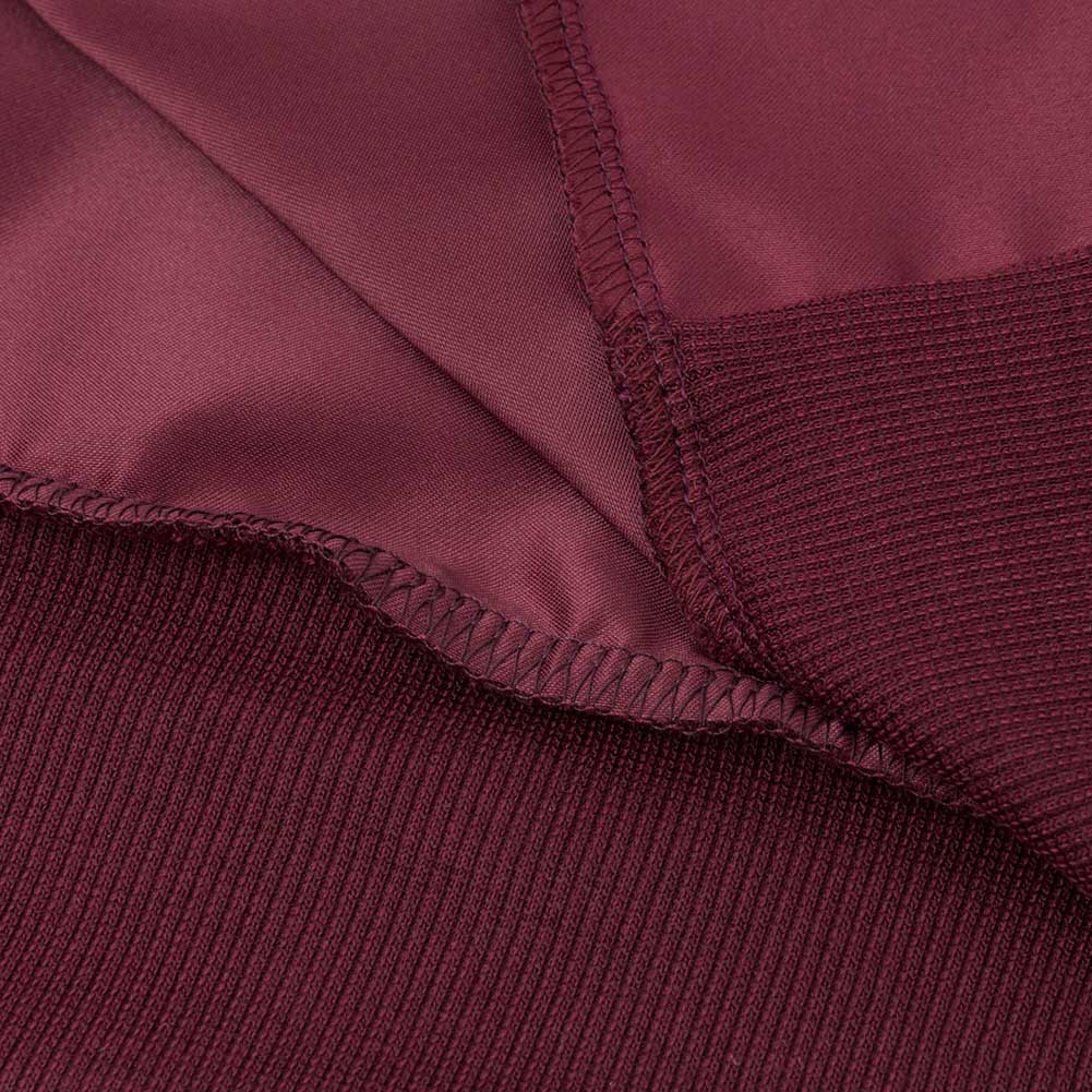 Trendy Long Sleeves Zipper Design Wine Red Rayon Coat