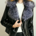 Trendy Turndown Collar Long Sleeves Fur Decorative Purple Faux Fur Jacket