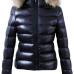  Stylish Hooded Collar Fur Design Black Cotton Parkas